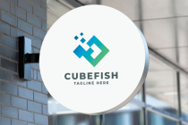 Cube Fish Pro Logo Template Screenshot 1